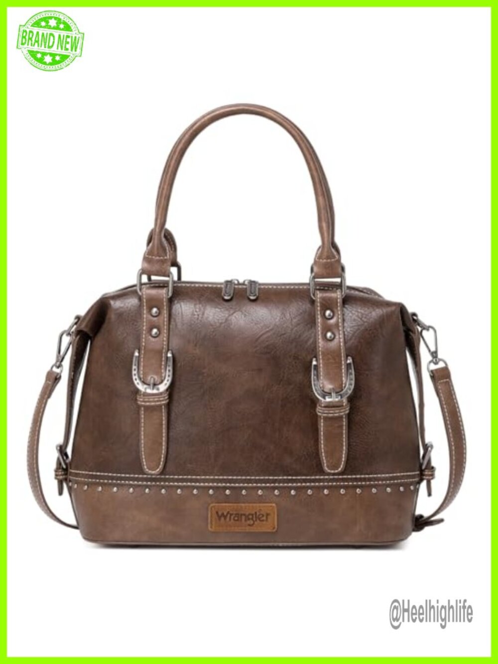 Western Doctor Bag Top Handle Barrel Satchel Purse Detachable Strap